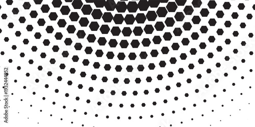 Dotted halftone gradient texture. Vanishing polka dot background. Repeating dots gradation pattern background. Black fading comic pop art overlay backdrop. Raster effect wallpaper. Vector halftone