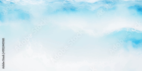 Elegant Soft Blue Watercolor Ocean Wave Texture Abstract Graphic Banner