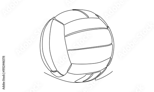continuous line of volleyball illustration