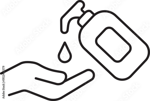 Hand Sanitizer Dispenser Line Icon Vector