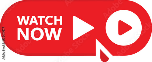 Red Watch Now button with play icon and cursor for web video player interface