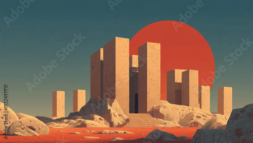 vector graphic giant moon for wall art, background, poster