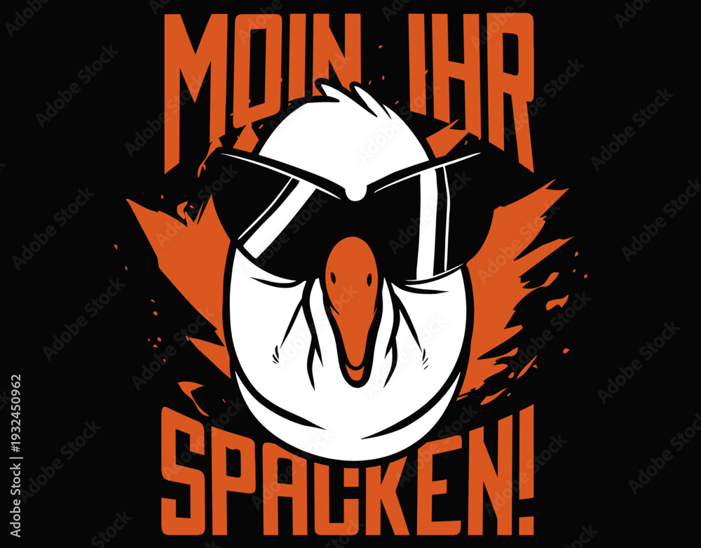 Fototapeta premium Cool Seagull Funny Beach Bird Graphic Design - printable editable vector art file.