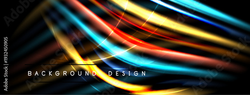 Abstract vibrant lines create dynamic background. Bright colors blend, forming flowing shapes. Modern design element for digital projects.