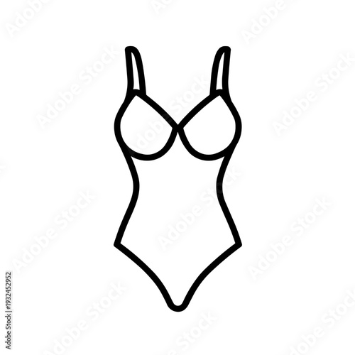 Minimalist swimsuit summer beach vector icon