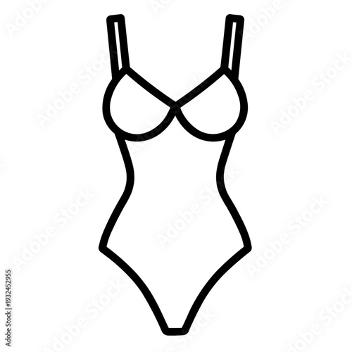 Minimalist swimsuit summer beach vector icon