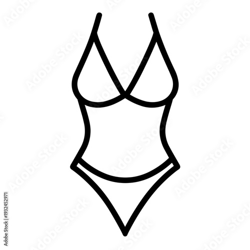 Minimalist swimsuit summer beach vector icon