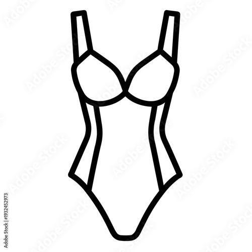 Minimalist swimsuit summer beach vector icon