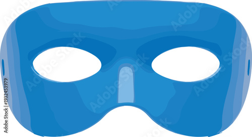 Blue Masquerade Eye Mask Isolated Carnival Costume Accessory Simple Vector Illustration