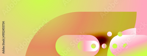 Abstract shapes blend vibrant colors. Yellow, orange, pink hues create soft gradients. Minimalist design evokes modern aesthetic.