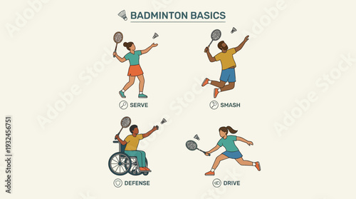 Inclusive Sports Vector Silhouette Collection | Tennis, Badminton, Wheelchair Athletes, Doubles, Jump Smash, Dynamic Motion | Minimalist Black-and-White Athletic Diversity Design
