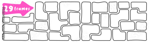 Wavy organic black and white pack with 29 frames.