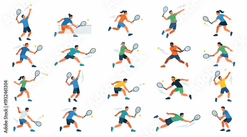Inclusive Sports Vector Silhouette Collection | Tennis, Badminton, Wheelchair Athletes, Doubles, Jump Smash, Dynamic Motion | Minimalist Black-and-White Athletic Diversity Design