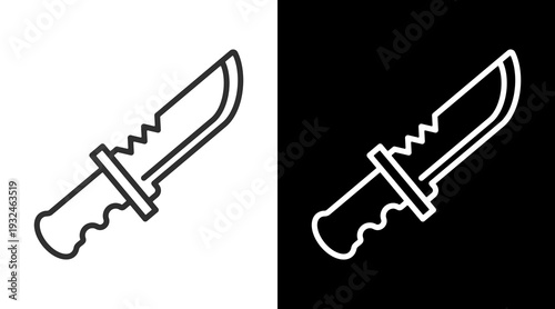 Knife White Icon Set Vector 
