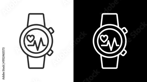 Smart Watch White Icon Set Vector 