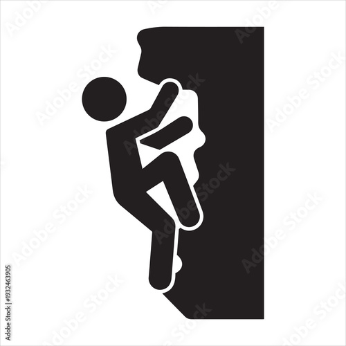 Rock climbing silhouette icon. Vector.