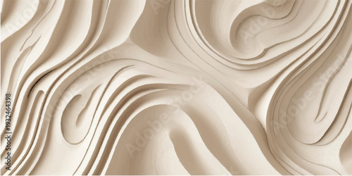 Wooden panels with wavy, carved texture with light brown and dark brown colors. Ideal for backgrounds in organic, architectural, or natural designs.