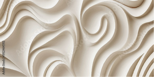 Carved wooden panel of curved layers with interesting textures and patterns