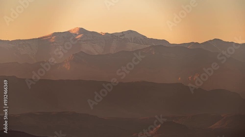 Snow-covered Mount Charleston Sunset Time-lapse – Nevada Desert Mountains and Clouds