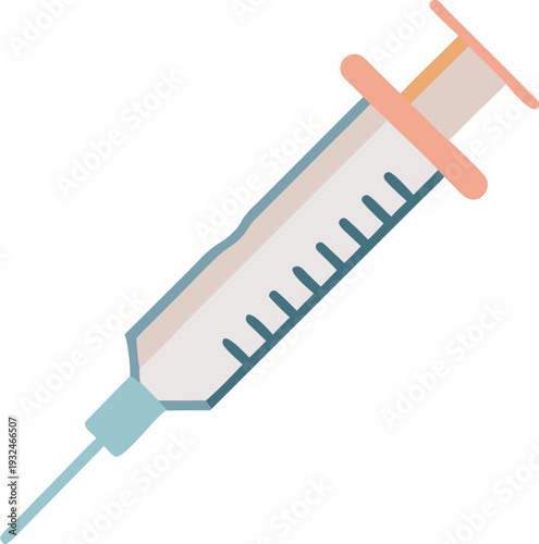 Syringe with Needle Isolated on White Background Medical Equipment