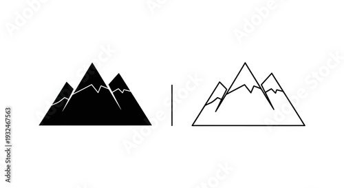Minimalist mountain vector icons Vector