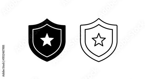 Modern shield badges with star Vector