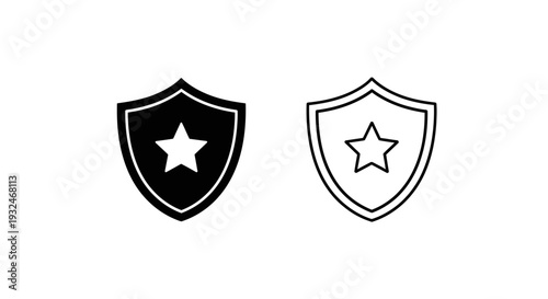 Shield star security badge icons Vector