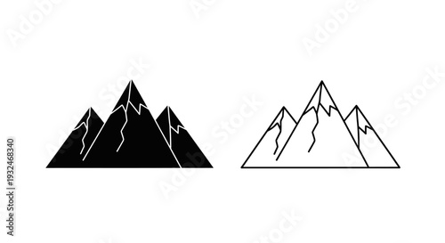Mountain silhouettes with cracks design Vector