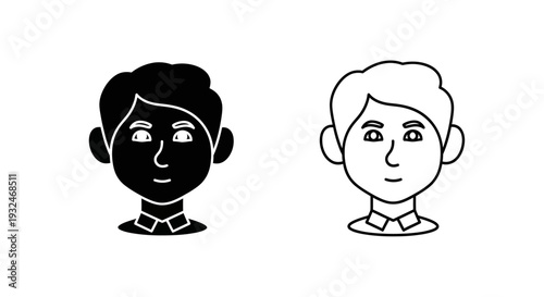 Minimal line art portraits Vector