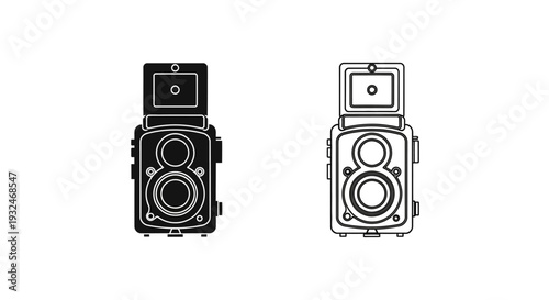 Vintage twin lens reflex cameras Vector