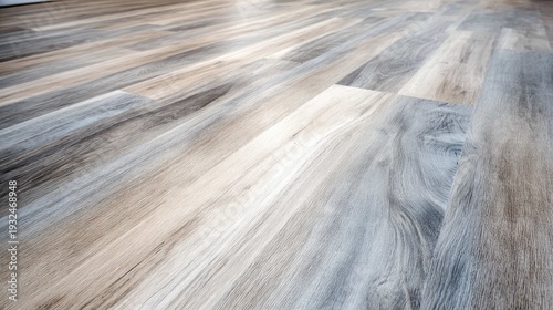 Detailed Close-Up of Modern Wood Flooring with Natural Grain Patterns and Diverse Color Tones in Interior Space