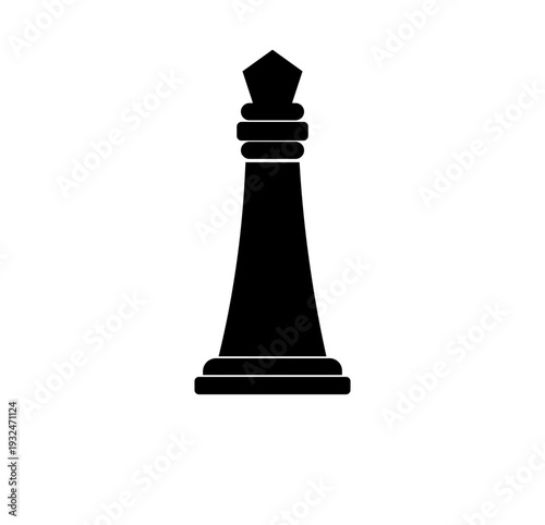 Minimalist Black Chess King Piece Vector Icon