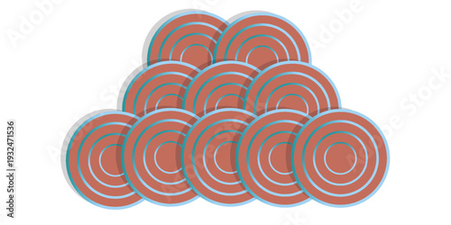 Stack of Clay Pigeon Targets for Shooting Practice.