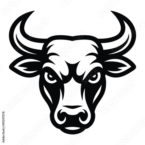 Bull and cow heads cartoon vector illustration