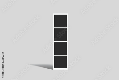 Vector Retro photo booth strips and instant film frames with blank placeholders. Minimalist vintage snapshot mockup templates for photography layouts, scrapbooking, and social media memories.