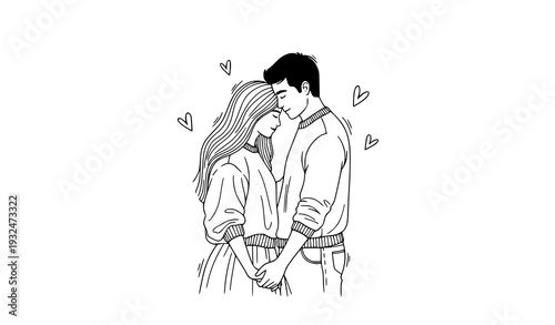 Hand drawn Valentine’s Day LGBT lovers vector illustration