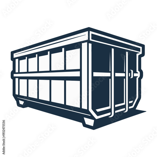 Roll-off Dumpster Waste Container Illustration isolated on white background