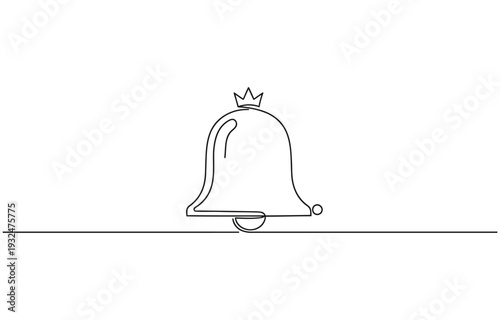 Ringing bell outline drawing graphic for notification alert system design.
