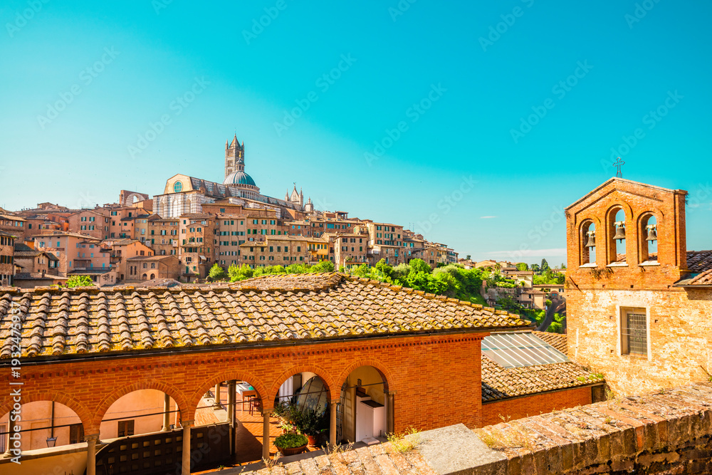 Fototapeta premium Beautiful old town of Siena in Italy. Tourist destination in Italy.