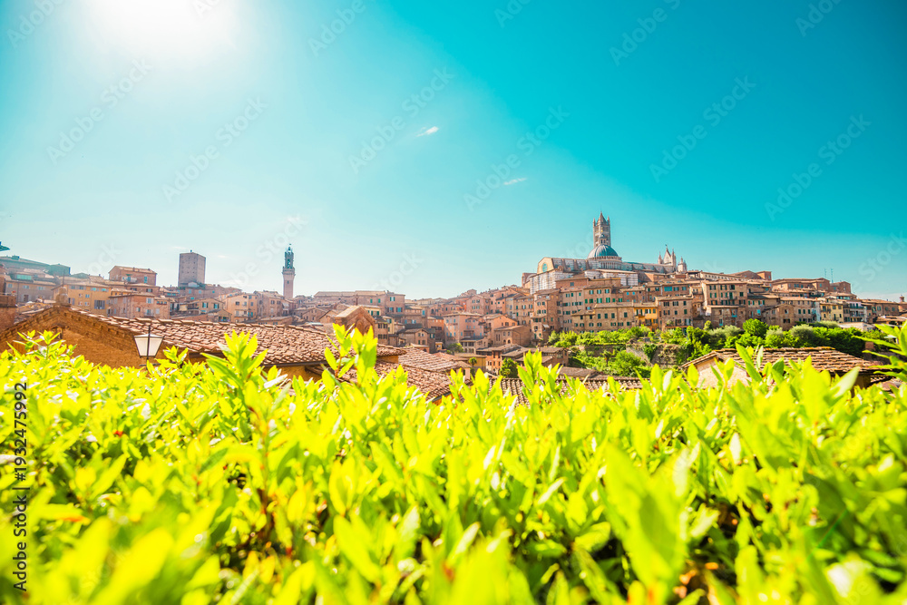 Obraz premium Beautiful old town of Siena in Italy. Tourist destination in Italy.