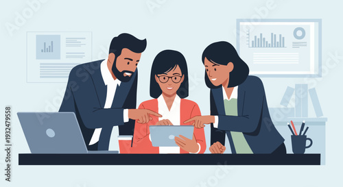Business Team Collaboration Meeting Vector Illustration