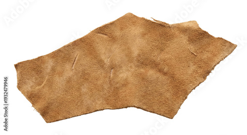Quadro su tela Raw tan suede leather piece on transparent background