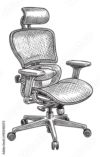 Modern ergonomic office chair with mesh back and adjustable features for professional workspace furniture concepts and comfortable desk seating solutions