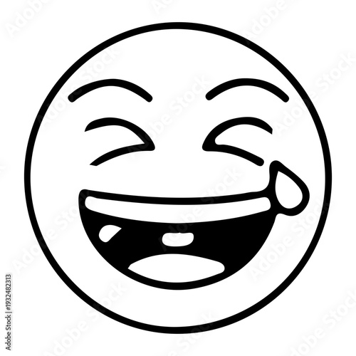 Laughing Crying Emoji Outline