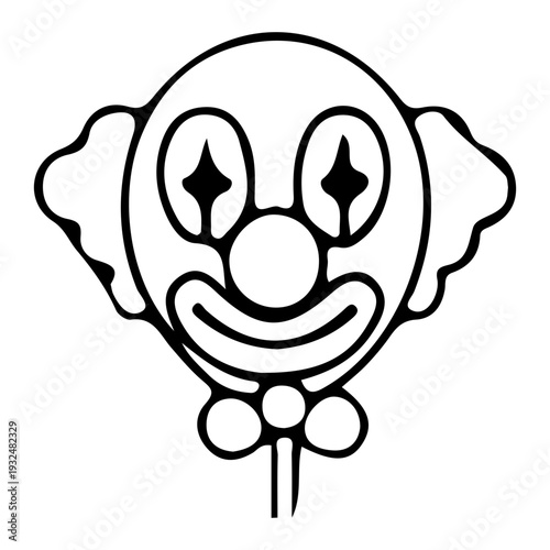 Clown Face Outline Icon