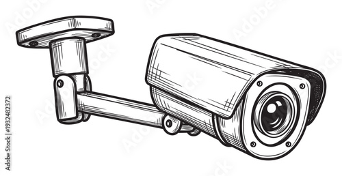 Security camera drawing for home protection and surveillance system concepts perfect for business safety and monitoring equipment visuals