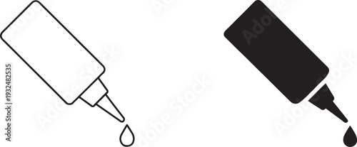 Simple hand saw isolated symbol in black silhouette and outline on white background.