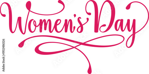Happy women's day calligraphy, womens day typography, text vector.eps