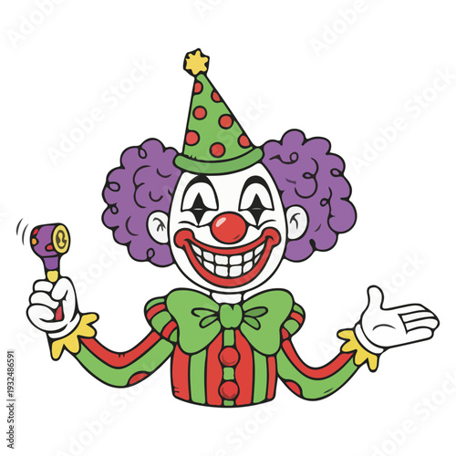 Funny Clown Character Illustration
