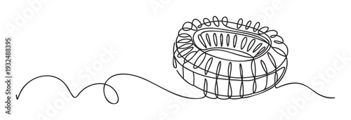 Continuous one line drawing presenting an abstract coiled shape ideal for modern graphic compositions, decorative elements, and minimalist aesthetic projects requiring clean visual